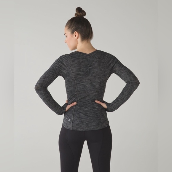Lululemon 5 Mile Long Sleeve, Heathered Black, Size 6/8 - Picture 3 of 10